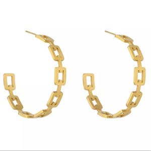 Gold Plated Stainless Steel Chain Earring
